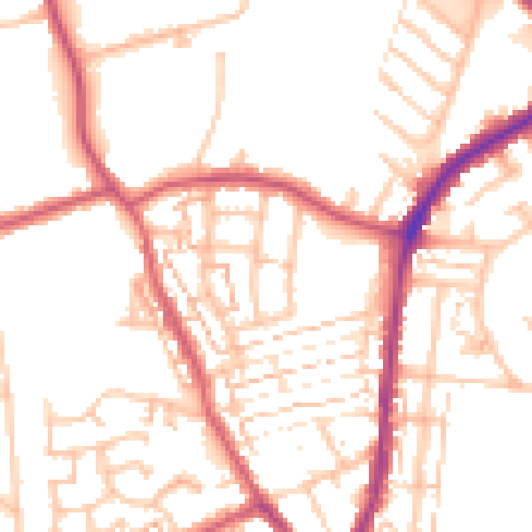 Daytime road noise heatmap for DA8 1EP