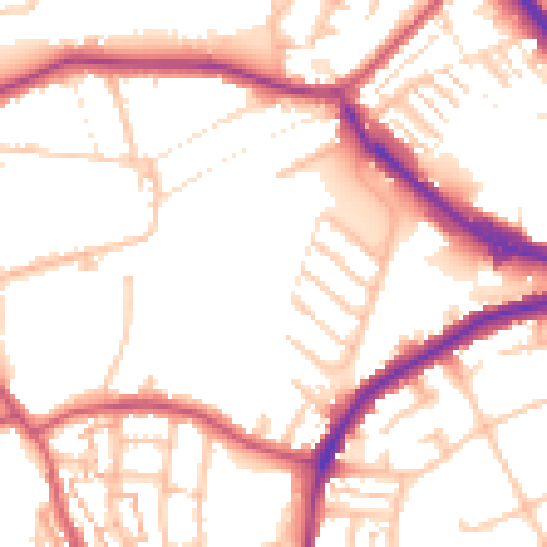 Daytime road noise heatmap for DA8 1FP