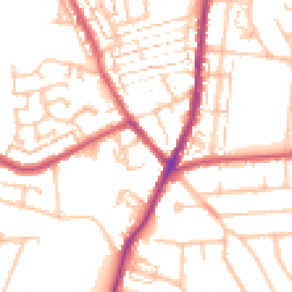 Daytime road noise heatmap for DA8 1JJ