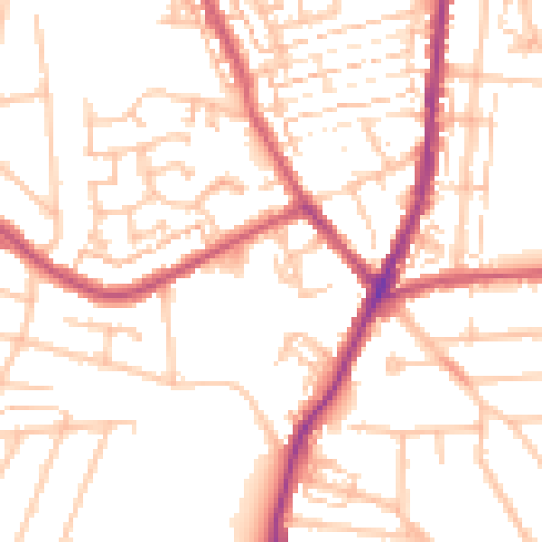 Daytime road noise heatmap for DA8 1JP