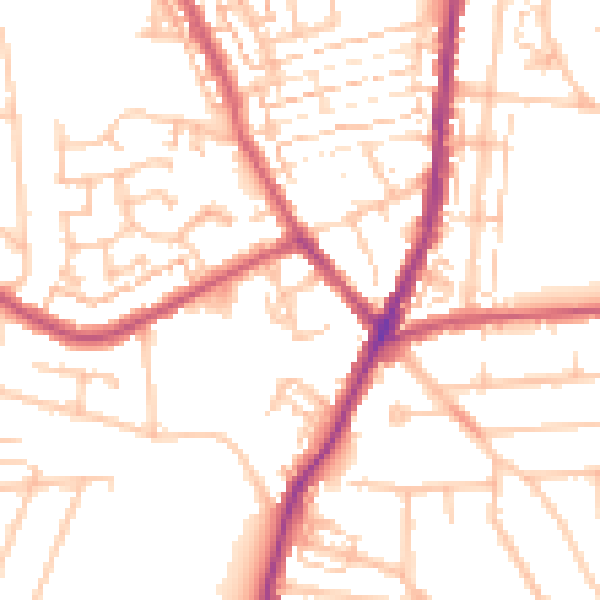 Daytime road noise heatmap for DA8 1JT