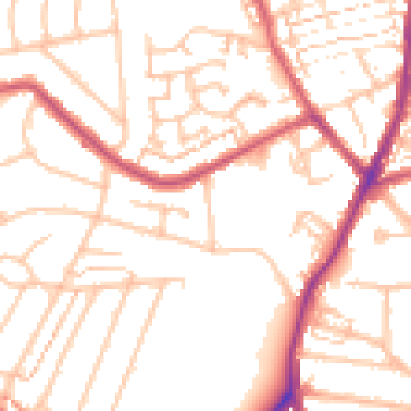 Daytime road noise heatmap for DA8 1JX
