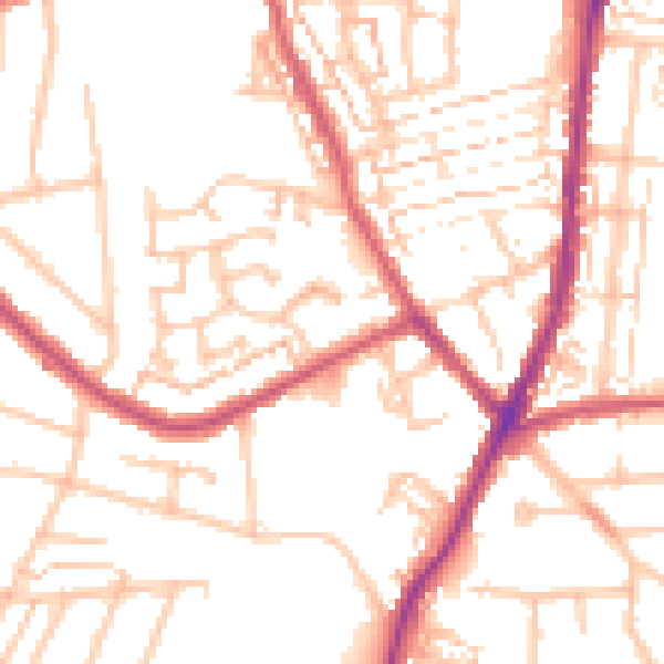 Daytime road noise heatmap for DA8 1LB