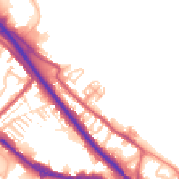 Daytime road noise heatmap for DA8 1LL