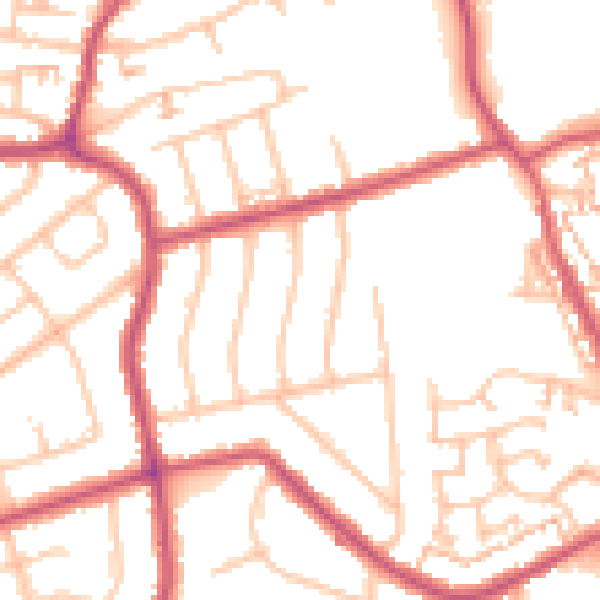 Daytime road noise heatmap for DA8 1NW