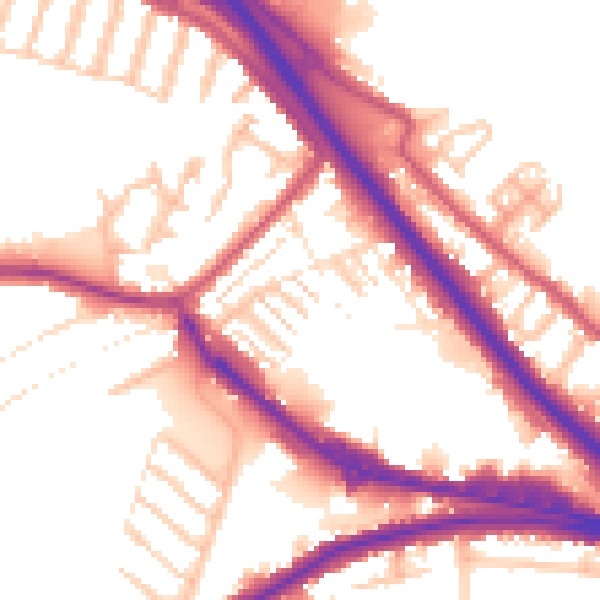 Daytime road noise heatmap for DA8 1PJ