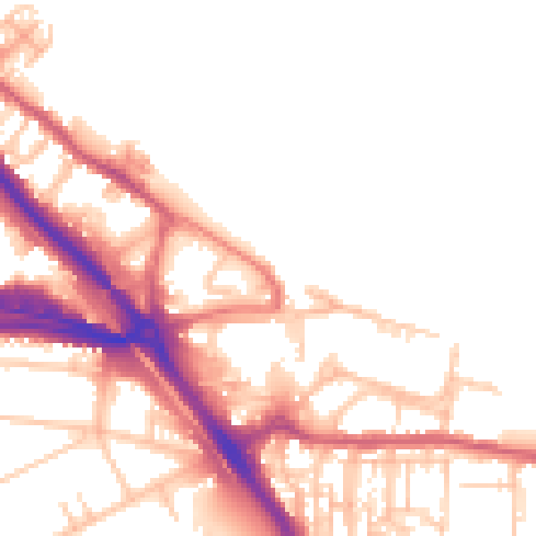 Daytime road noise heatmap for DA8 1QY