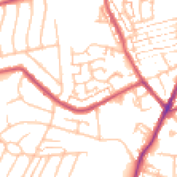 Daytime road noise heatmap for DA8 1YB