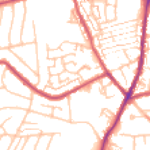 Daytime road noise heatmap for DA8 1YD