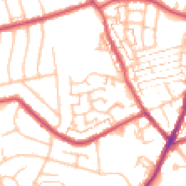 Daytime road noise heatmap for DA8 1YE