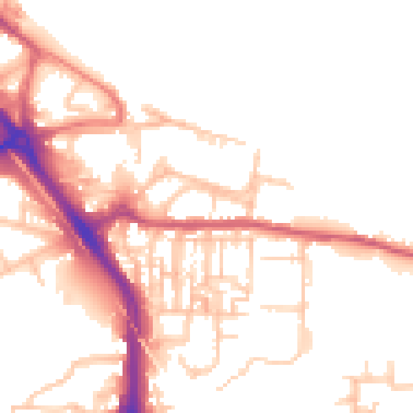 Daytime road noise heatmap for DA8 2AR