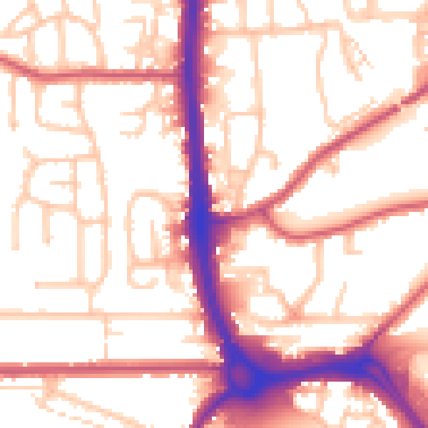 Daytime road noise heatmap for DA8 2BX