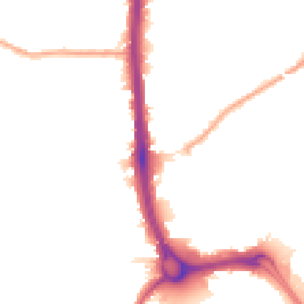 Night-time road noise heatmap for DA8 2BX