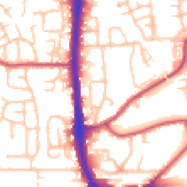Daytime road noise heatmap for DA8 2DA