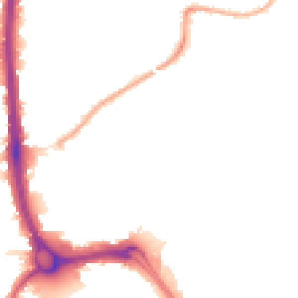 Night-time road noise heatmap for DA8 2DN