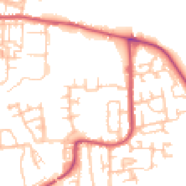 Daytime road noise heatmap for DA8 2EH