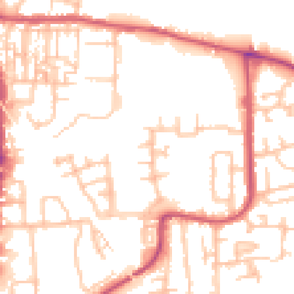 Daytime road noise heatmap for DA8 2EQ