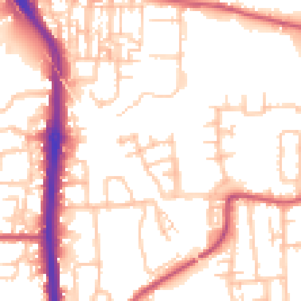 Daytime road noise heatmap for DA8 2FN