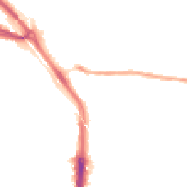 Night-time road noise heatmap for DA8 2GQ