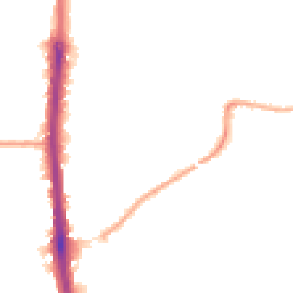 Night-time road noise heatmap for DA8 2HR