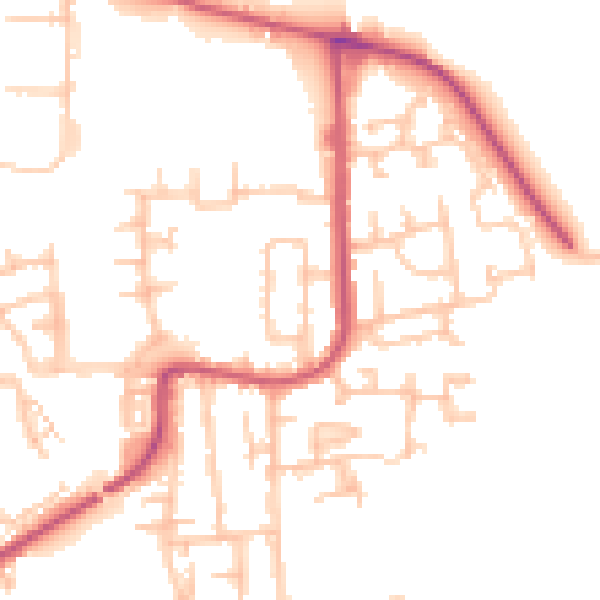 Daytime road noise heatmap for DA8 2JH