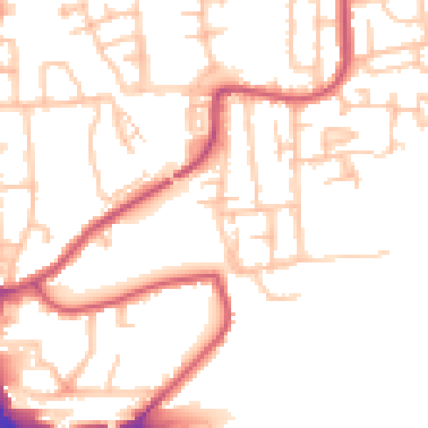 Daytime road noise heatmap for DA8 2PB