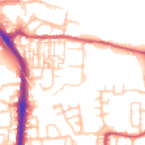 Daytime road noise heatmap for DA8 2PL