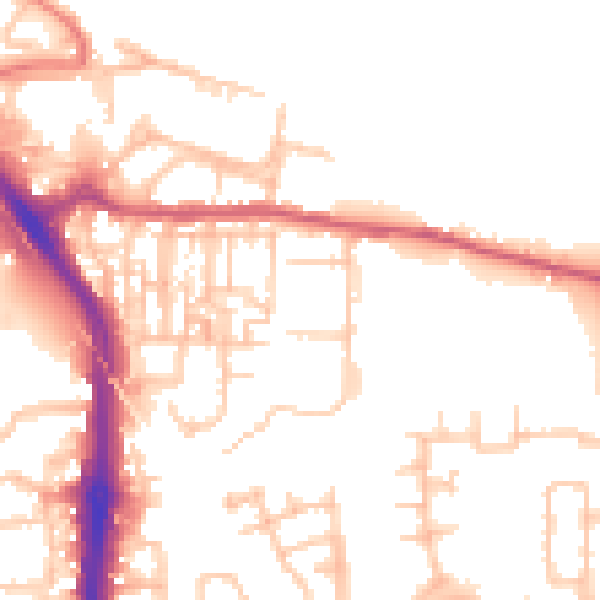 Daytime road noise heatmap for DA8 2PN