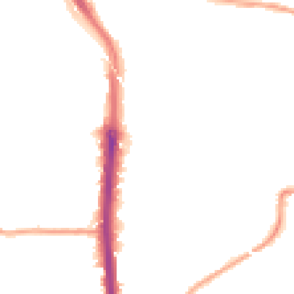 Night-time road noise heatmap for DA8 2PP