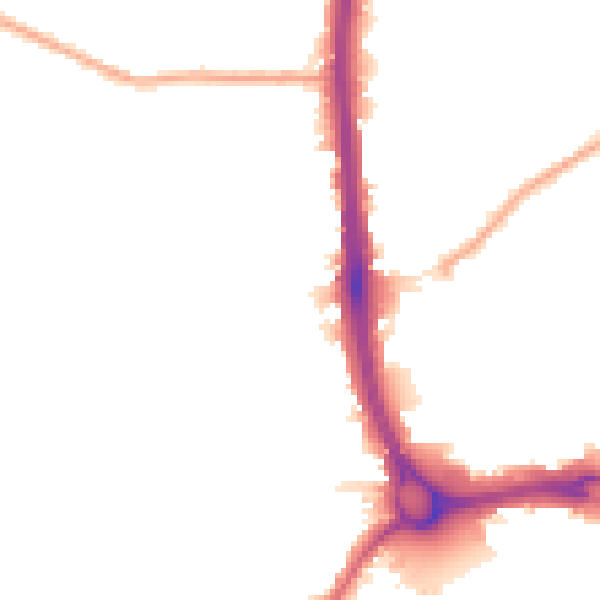 Night-time road noise heatmap for DA8 3AB