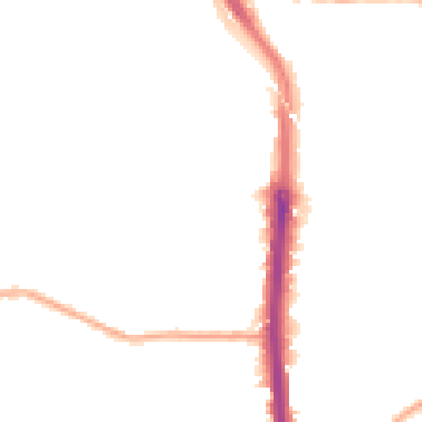Night-time road noise heatmap for DA8 3AQ