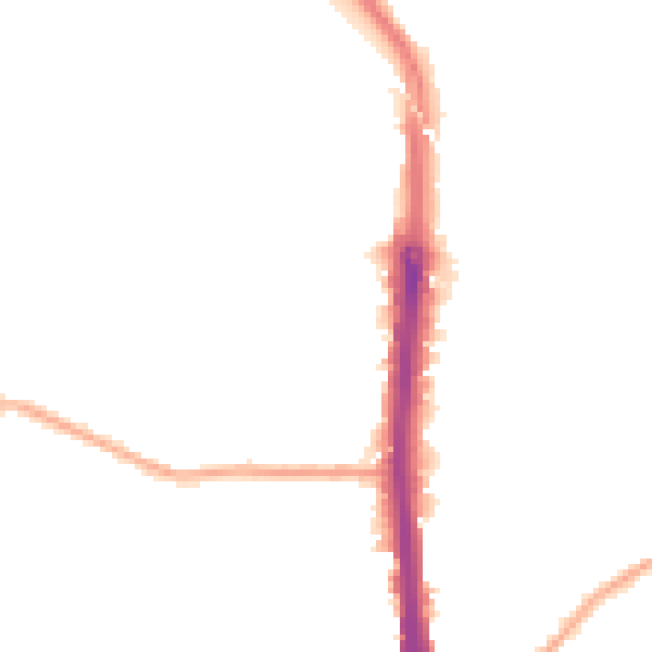 Night-time road noise heatmap for DA8 3BF