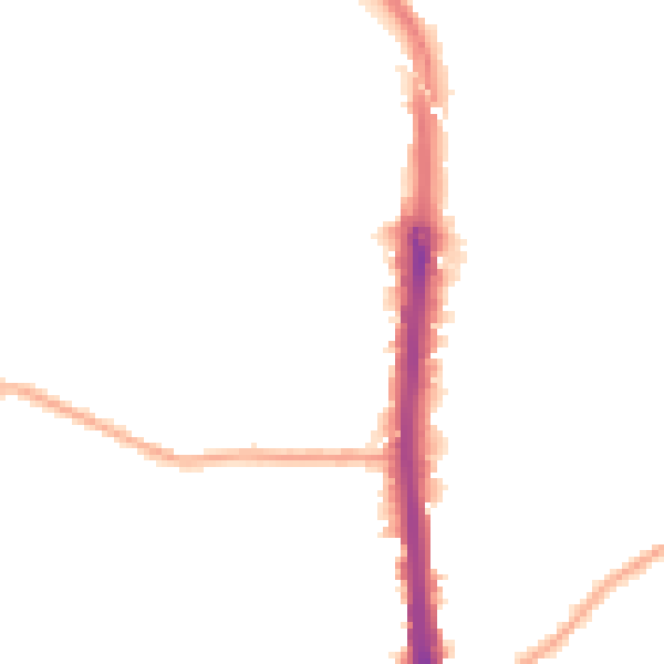Night-time road noise heatmap for DA8 3DD