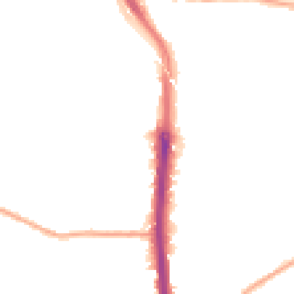 Night-time road noise heatmap for DA8 3FE