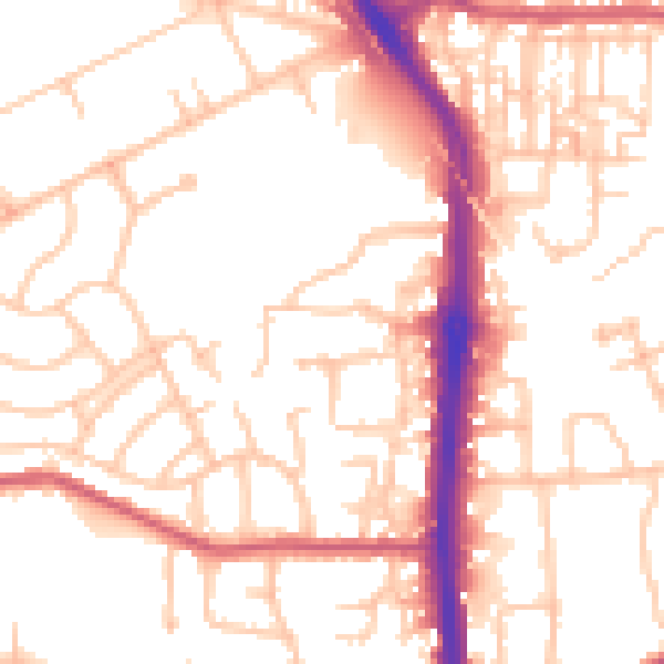 Daytime road noise heatmap for DA8 3FF