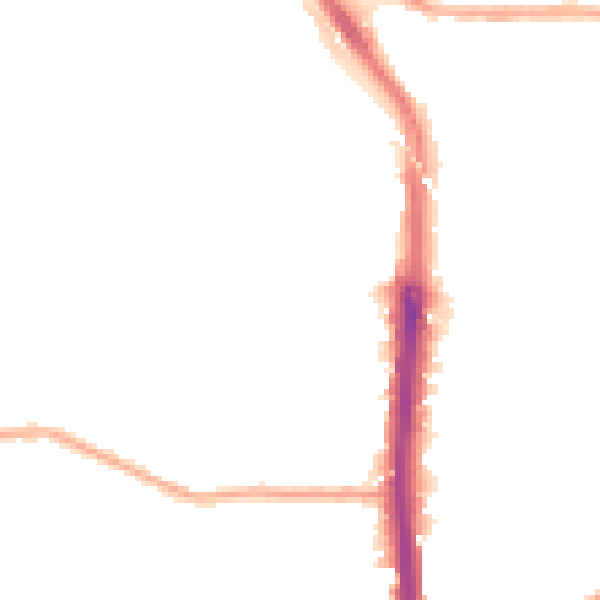 Night-time road noise heatmap for DA8 3FF