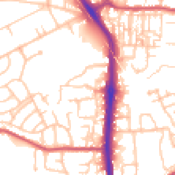 Daytime road noise heatmap for DA8 3FG