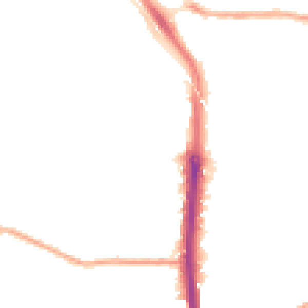 Night-time road noise heatmap for DA8 3FG