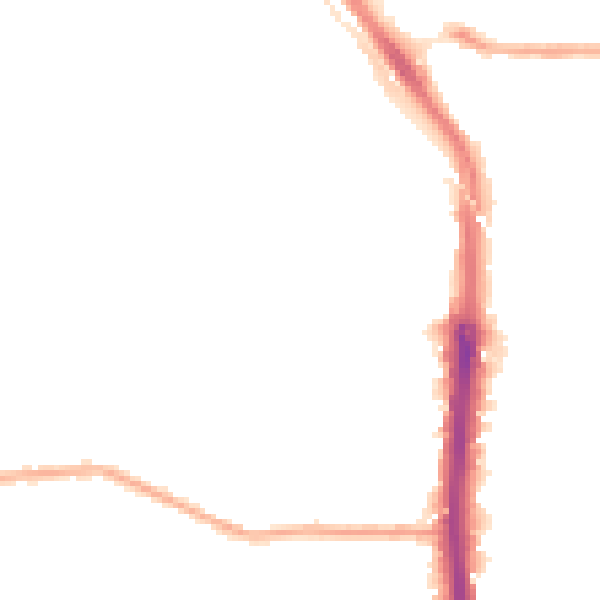 Night-time road noise heatmap for DA8 3FJ