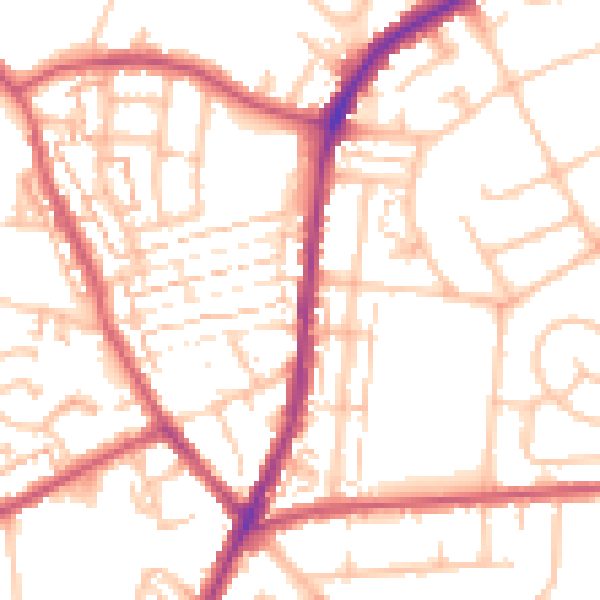 Daytime road noise heatmap for DA8 3HF