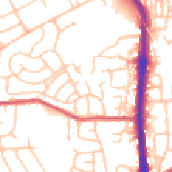 Daytime road noise heatmap for DA8 3HU