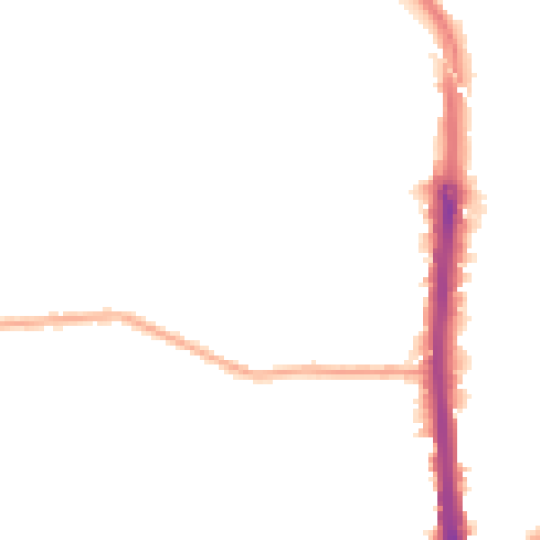 Night-time road noise heatmap for DA8 3HU