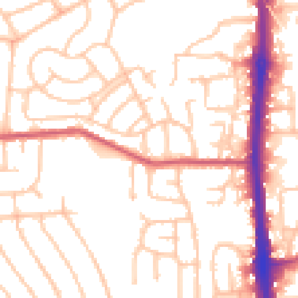 Daytime road noise heatmap for DA8 3JA