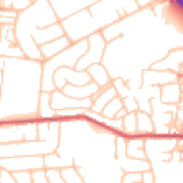 Daytime road noise heatmap for DA8 3JP