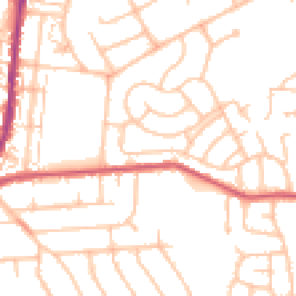 Daytime road noise heatmap for DA8 3JQ