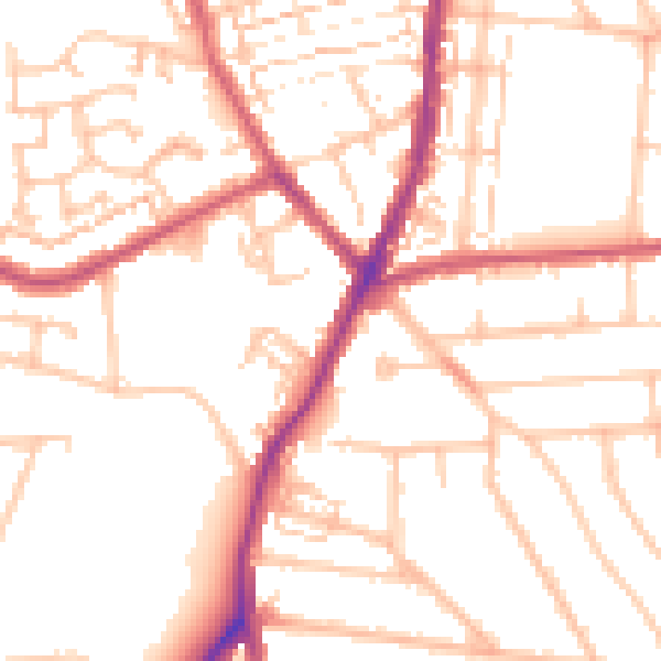Daytime road noise heatmap for DA8 3LT