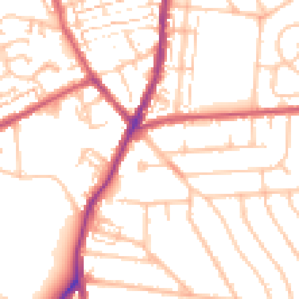 Daytime road noise heatmap for DA8 3NE