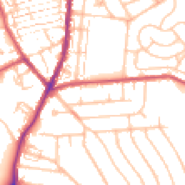 Daytime road noise heatmap for DA8 3NG