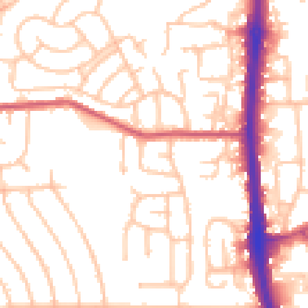 Daytime road noise heatmap for DA8 3QB