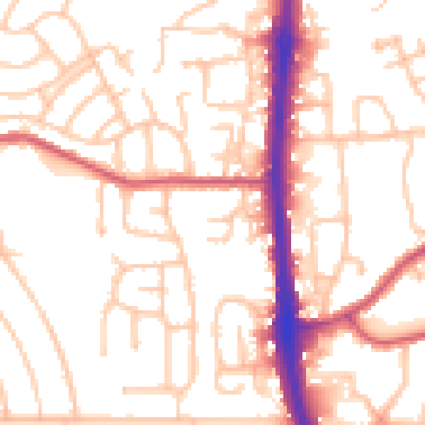 Daytime road noise heatmap for DA8 3QT